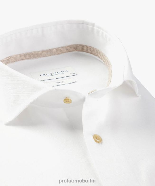 Kleidung de Profuomo Männer Reisehemd Weiß BR44236