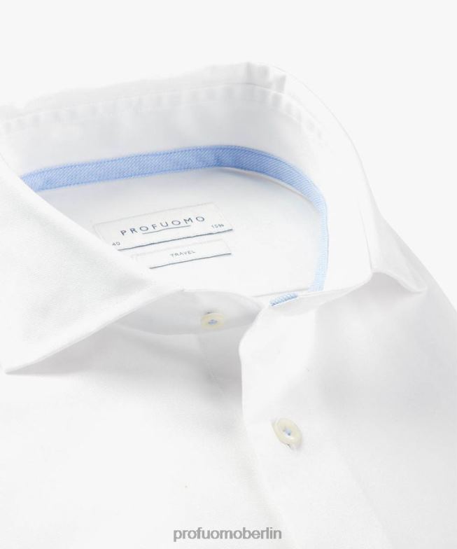Kleidung de Profuomo Männer Reisehemd Weiß BR44264