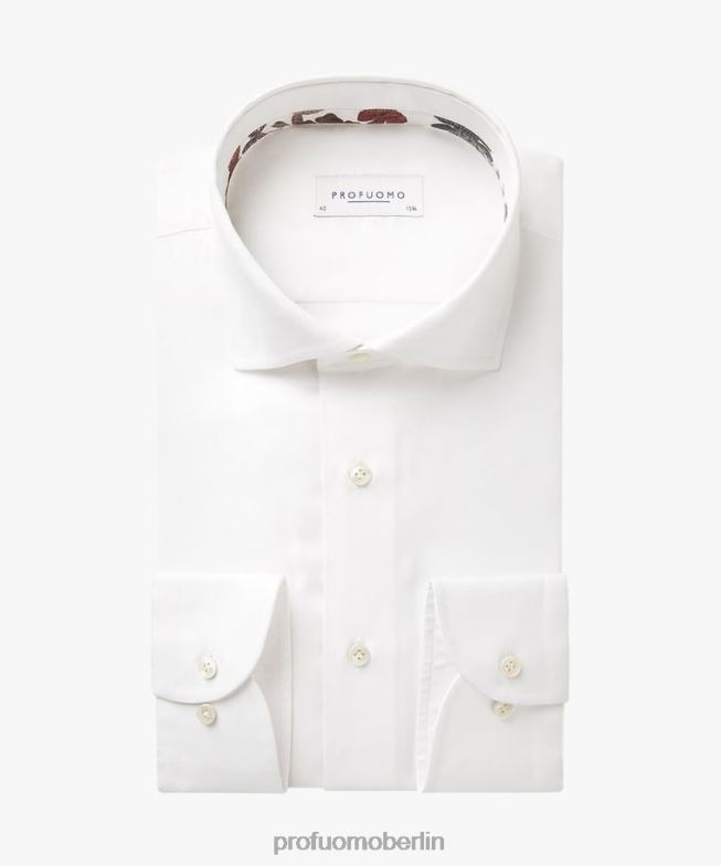 Kleidung de Profuomo Männer Reisehemd Weiß BR44275
