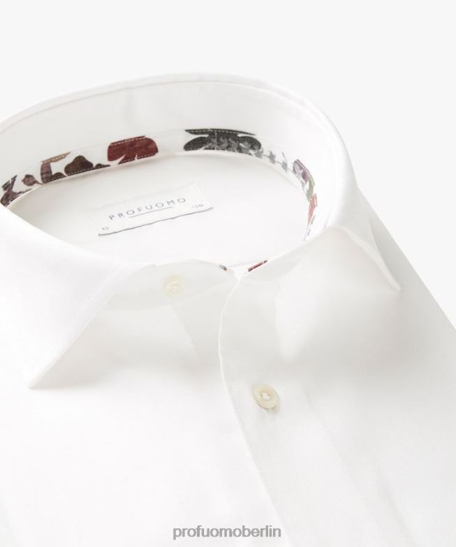 Kleidung de Profuomo Männer Reisehemd Weiß BR44275