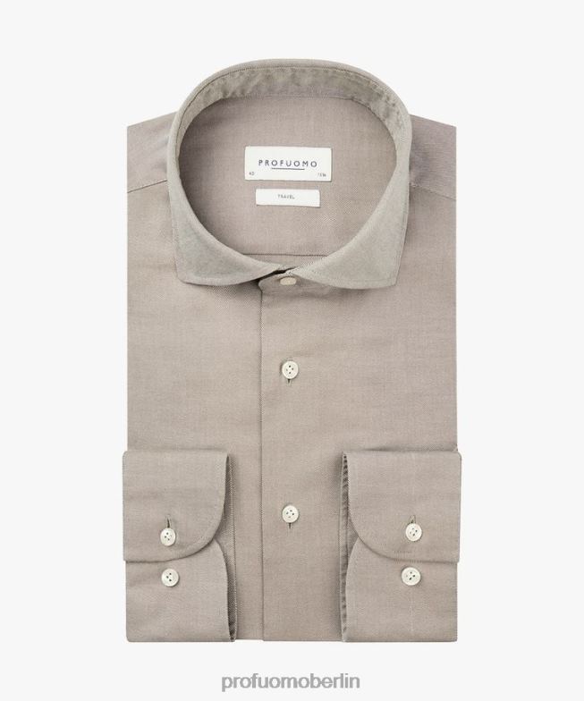 Kleidung de Profuomo Männer Twill-Reisehemd Grün BR442169