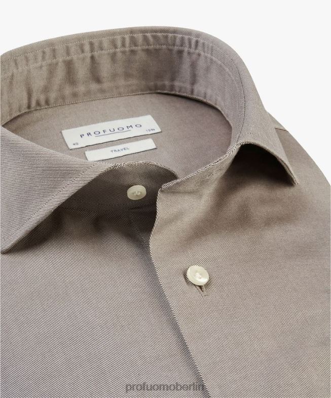 Kleidung de Profuomo Männer Twill-Reisehemd Grün BR442169