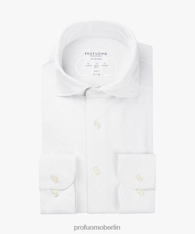 Kleidung de Profuomo Männer Gestricktes Tech-Shirt Weiß BR44254