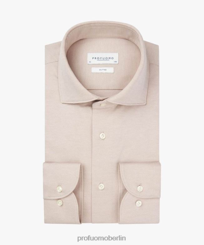 Kleidung de Profuomo Männer Single-Jersey-Shirt Beige BR44258