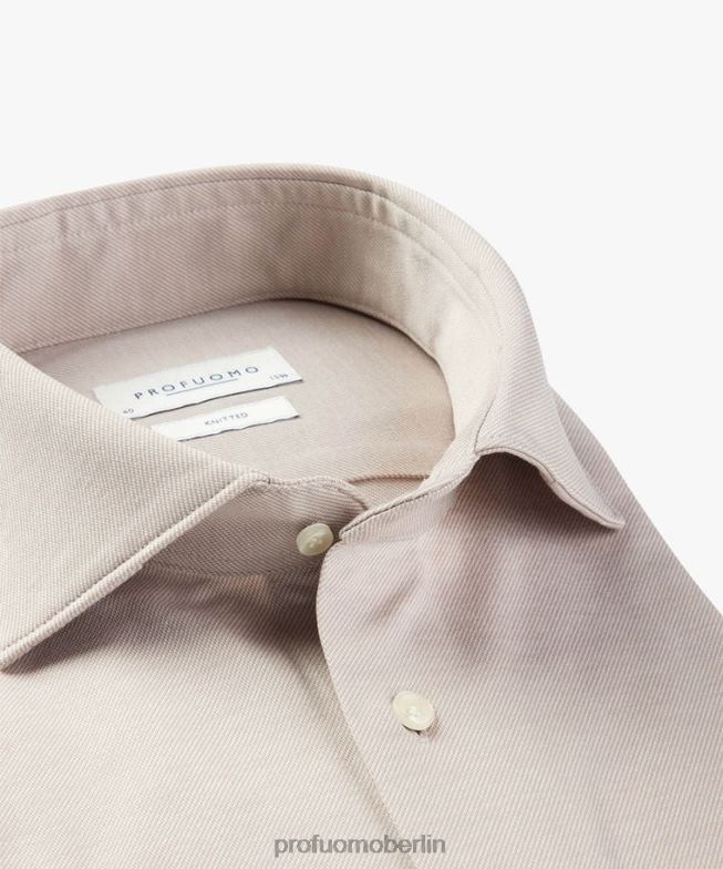 Kleidung de Profuomo Männer Single-Jersey-Shirt Beige BR44258