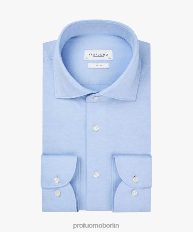 Kleidung de Profuomo Männer Single-Jersey-Shirt Blau BR44267