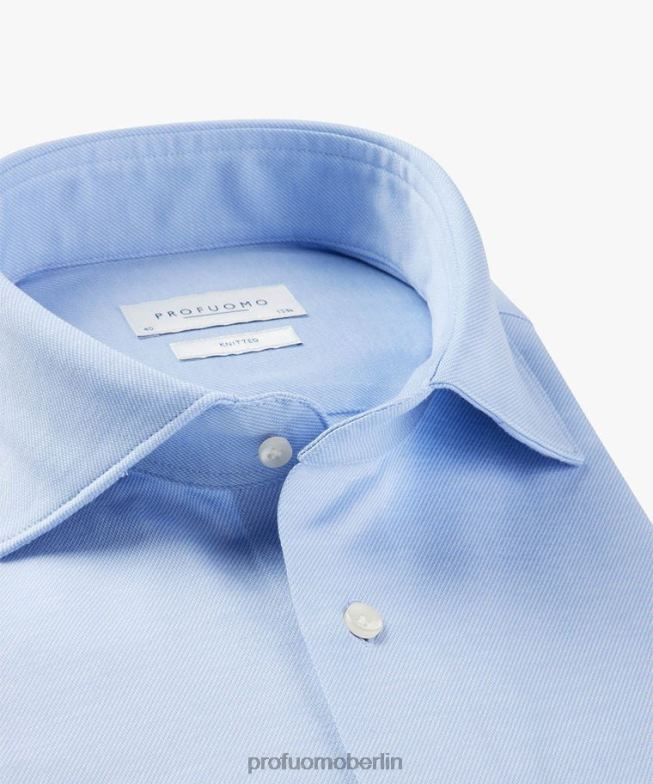 Kleidung de Profuomo Männer Single-Jersey-Shirt Blau BR44267