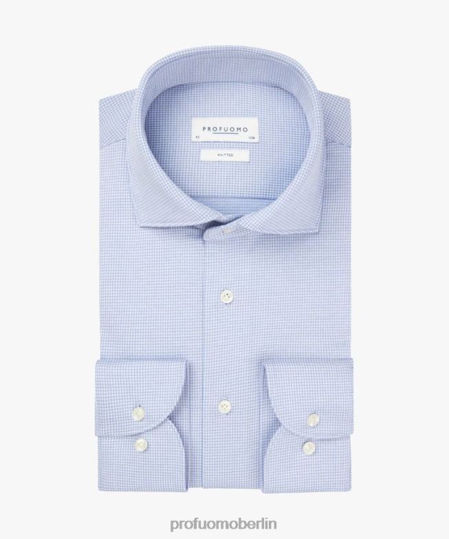 Kleidung de Profuomo Männer Single-Jersey-Shirt Blau BR44271