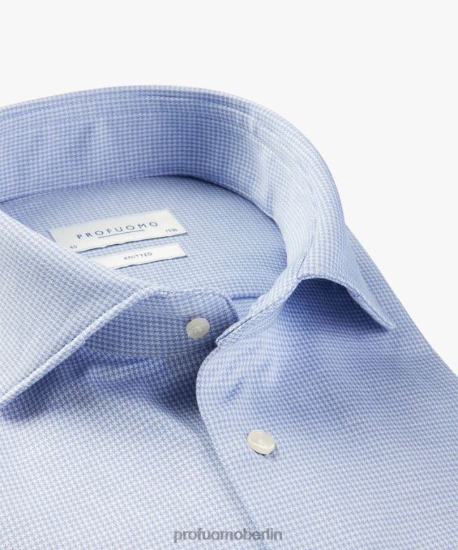 Kleidung de Profuomo Männer Single-Jersey-Shirt Blau BR44271