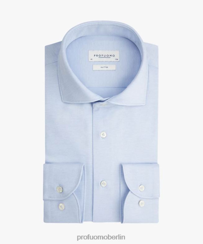 Kleidung de Profuomo Männer Single-Jersey-Shirt Blau BR44291