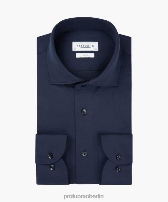 Kleidung de Profuomo Männer Single-Jersey-Shirt Marine BR44261