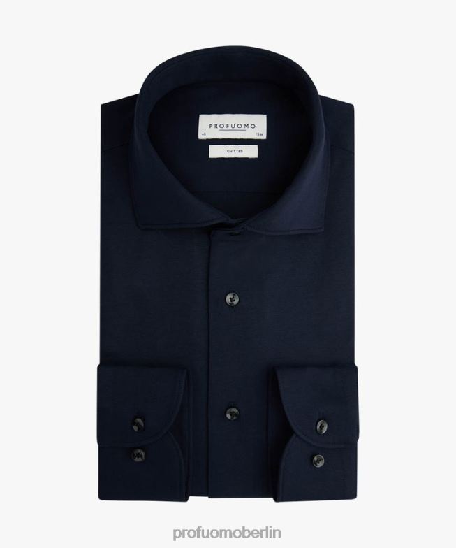 Kleidung de Profuomo Männer Single-Jersey-Shirt Marine BR44290