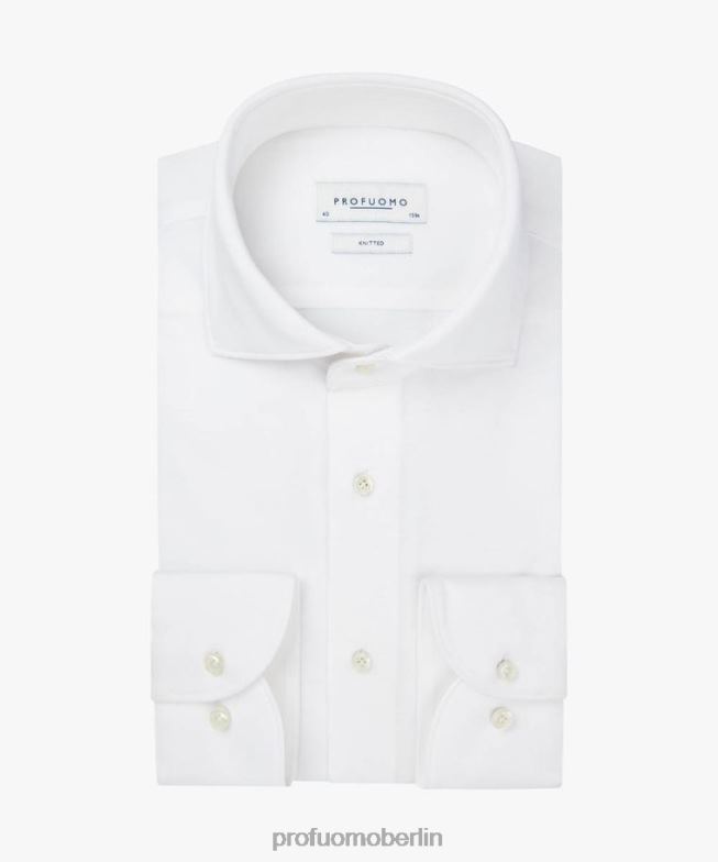 Kleidung de Profuomo Männer Single-Jersey-Shirt Weiß BR44268