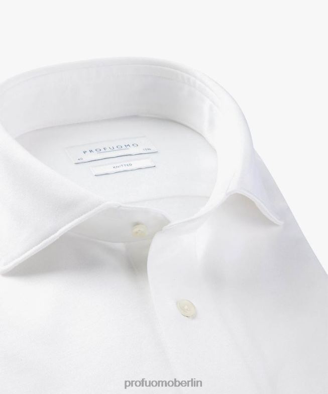 Kleidung de Profuomo Männer Single-Jersey-Shirt Weiß BR44268