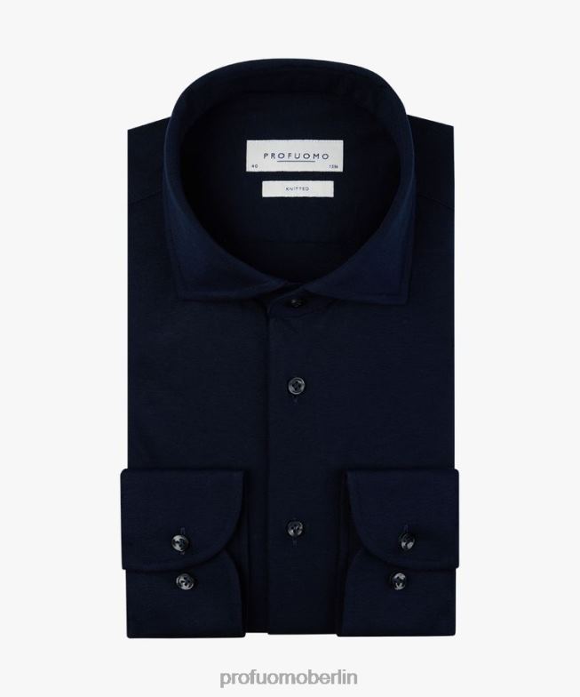 Kleidung de Profuomo Männer Single-Jersey-Strickshirt Marine BR44216