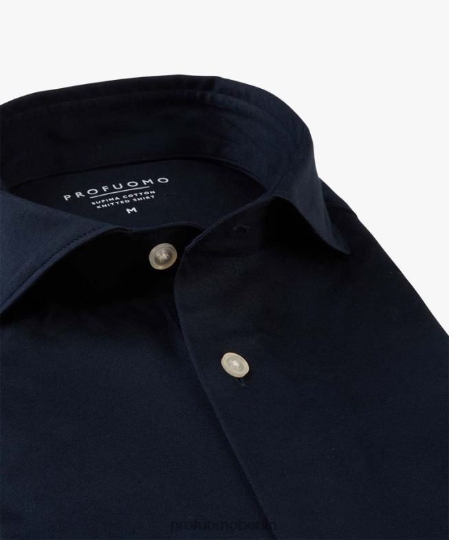 Kleidung de Profuomo Männer Supima-Strickshirt Marine BR442146