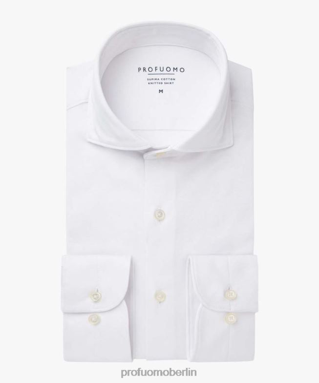 Kleidung de Profuomo Männer Supima-Strickshirt Weiß BR442144