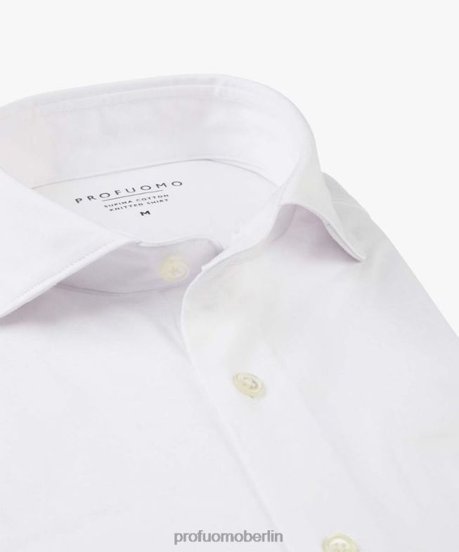 Kleidung de Profuomo Männer Supima-Strickshirt Weiß BR442144