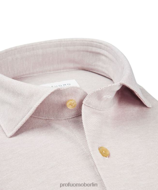 Kleidung de Profuomo Männer gestricktes Hemd Beige BR442160