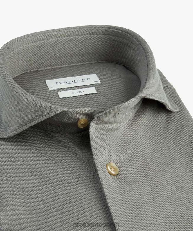 Kleidung de Profuomo Männer gestricktes Hemd Grün BR442784