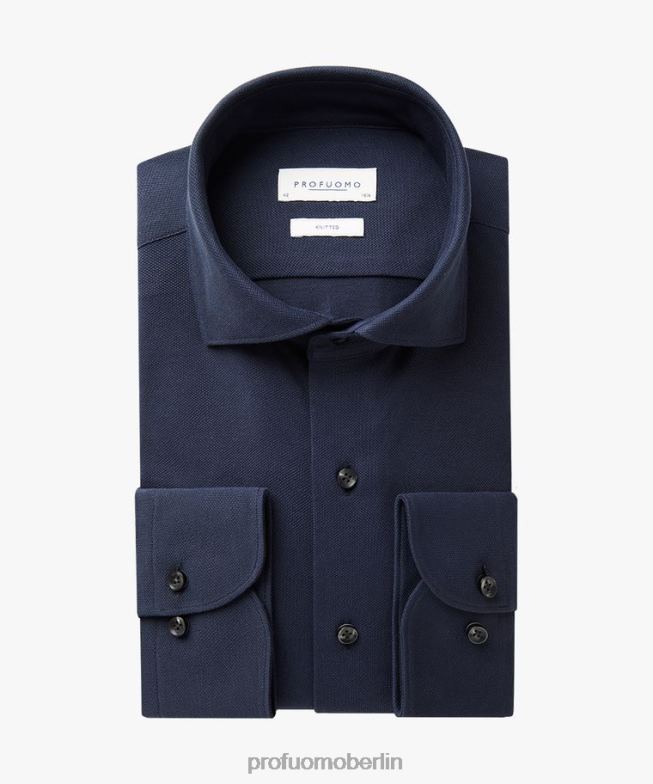 Kleidung de Profuomo Männer gestricktes Hemd Marine BR442139