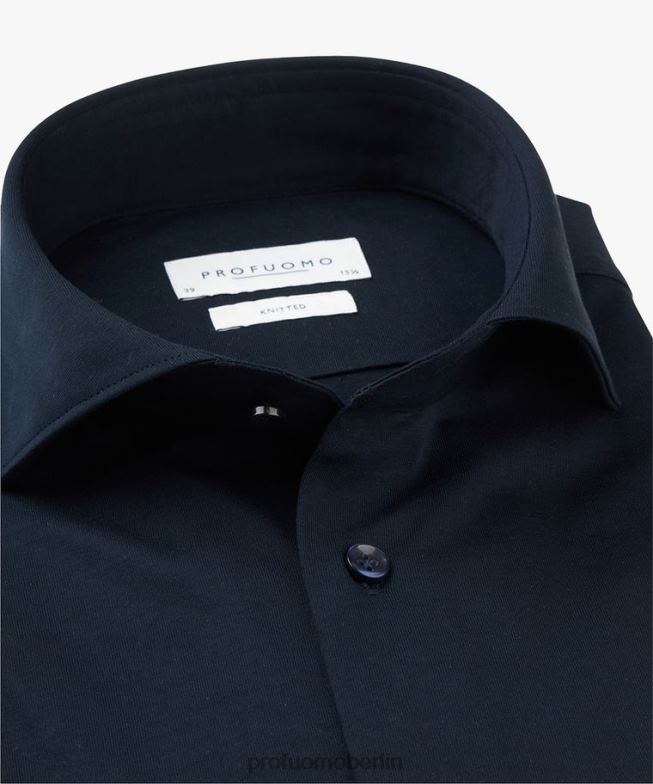 Kleidung de Profuomo Männer gestricktes Hemd Marine BR44213