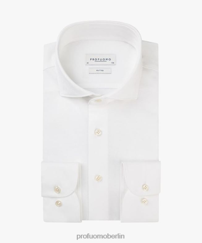 Kleidung de Profuomo Männer gestricktes Hemd Weiß BR44211