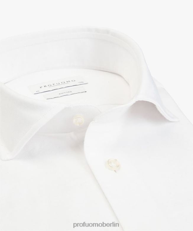 Kleidung de Profuomo Männer gestricktes Hemd Weiß BR44217