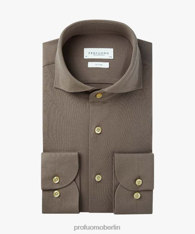 Kleidung de Profuomo Männer gestricktes Hemd braun BR442785