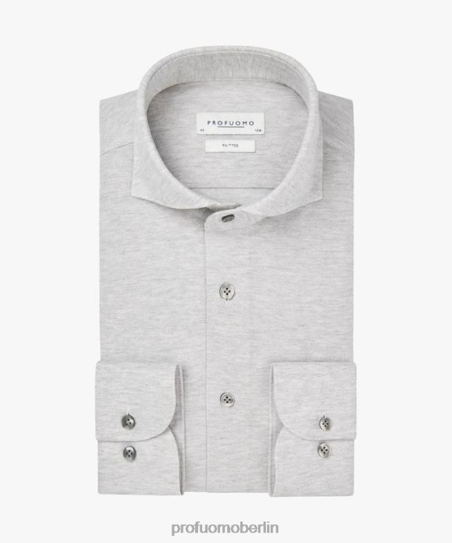 Kleidung de Profuomo Männer gestricktes Hemd grau BR44274