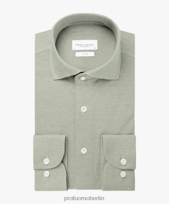 Kleidung de Profuomo Männer gestricktes Hemd hellgrün BR442787