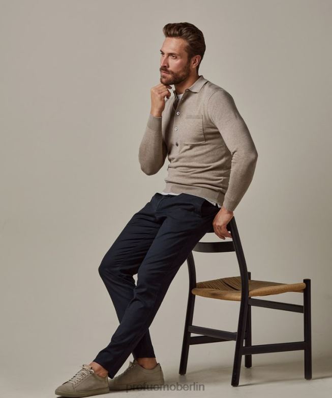 Kleidung de Profuomo Männer Chino mit entspannter Passform Marine BR442327