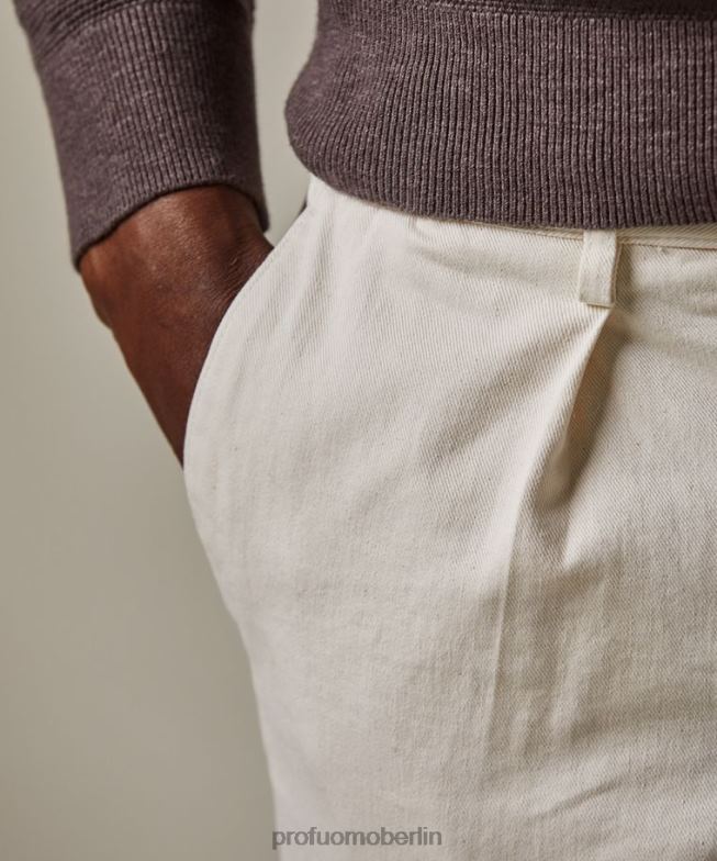 Kleidung de Profuomo Männer Lässige Chinohose mit moderner Passform cremefarben BR442336