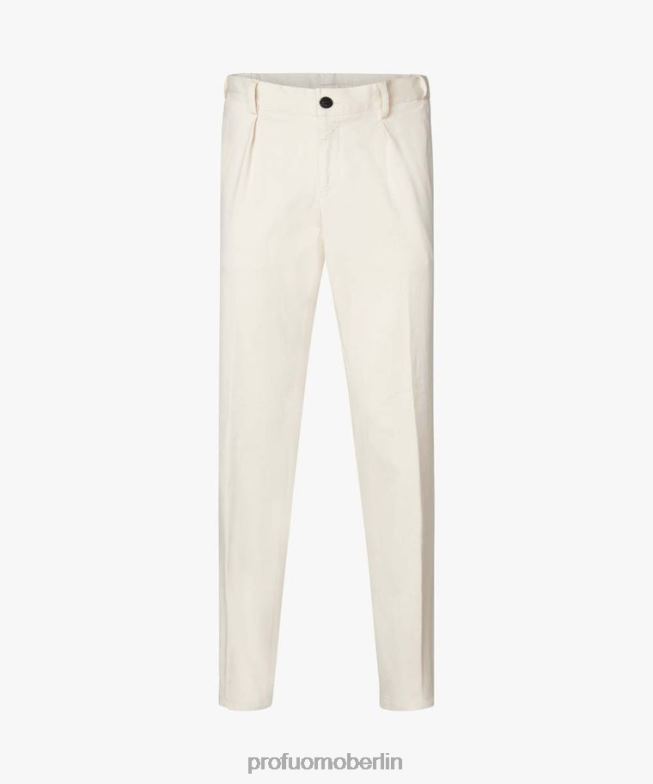 Kleidung de Profuomo Männer Lässige Chinohose mit moderner Passform cremefarben BR442336