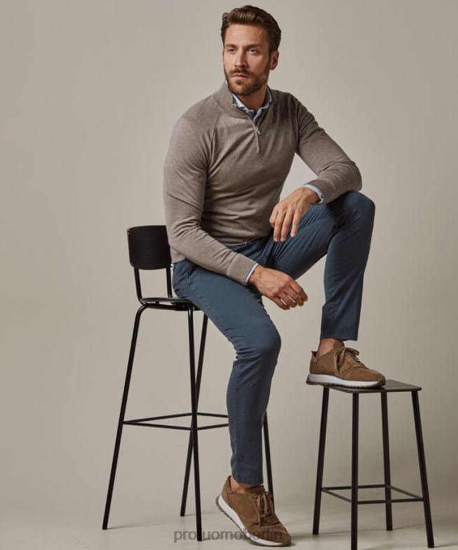 Kleidung de Profuomo Männer Sportcord-Chino Mittelblau BR442328