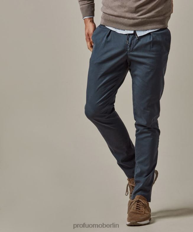 Kleidung de Profuomo Männer Sportcord-Chino Mittelblau BR442328