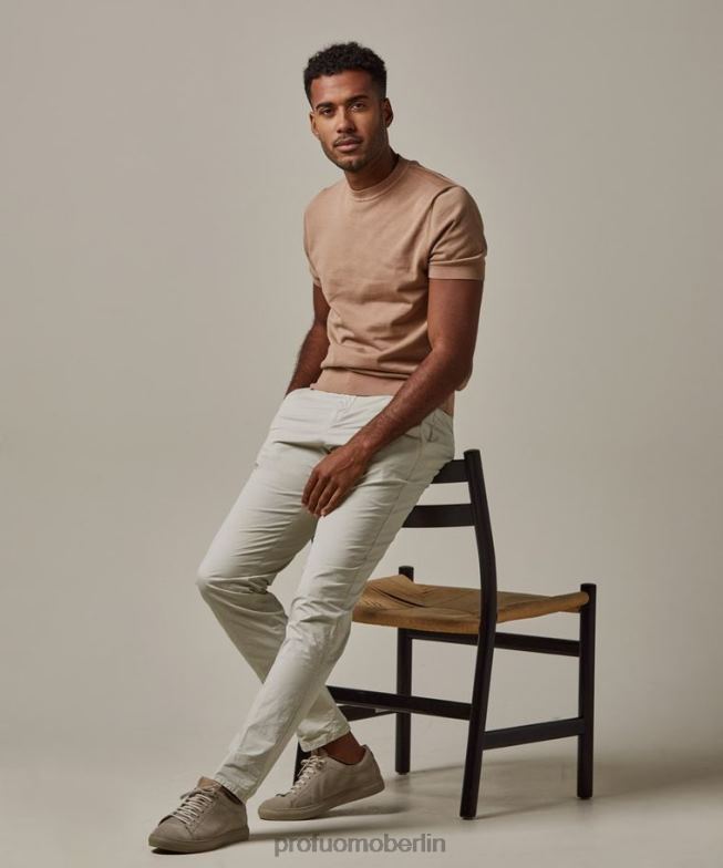 Kleidung de Profuomo Männer Stückgefärbte Chinohose Beige BR442324