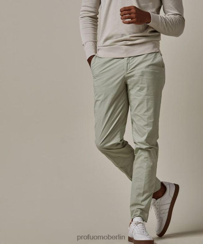 Kleidung de Profuomo Männer Stückgefärbte Chinohose Grün BR442322