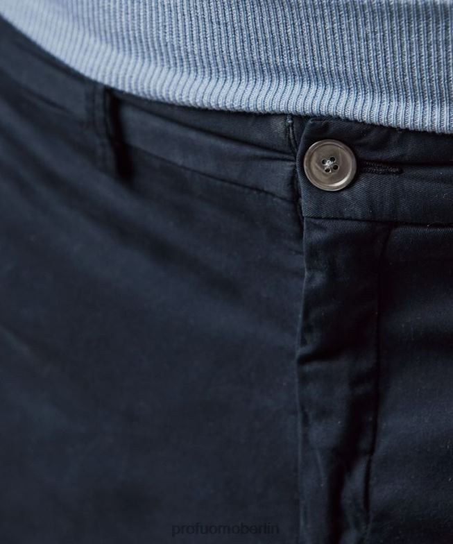 Kleidung de Profuomo Männer Stückgefärbte Chinohose Marine BR442343