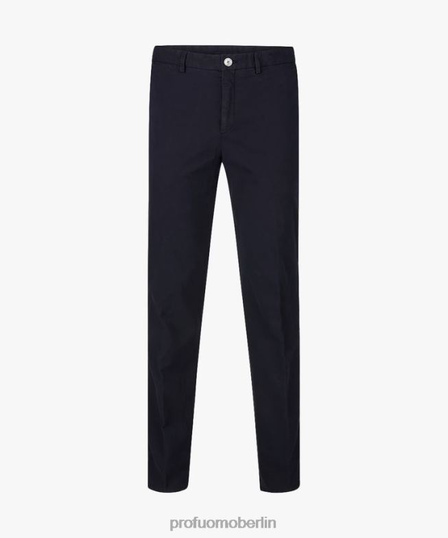 Kleidung de Profuomo Männer Stückgefärbte Chinohose Marine BR442343
