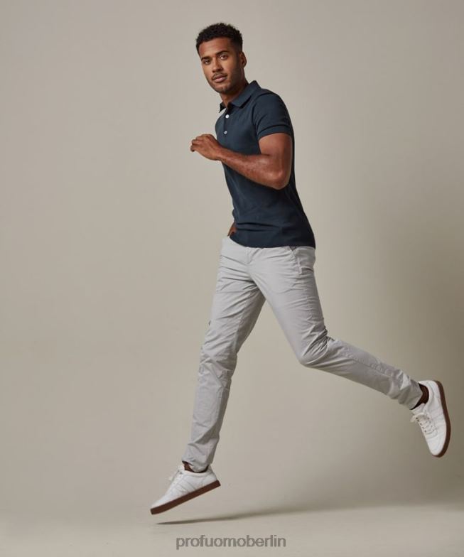 Kleidung de Profuomo Männer Stückgefärbte Chinohose grau BR442326