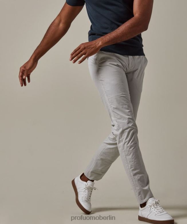 Kleidung de Profuomo Männer Stückgefärbte Chinohose grau BR442326