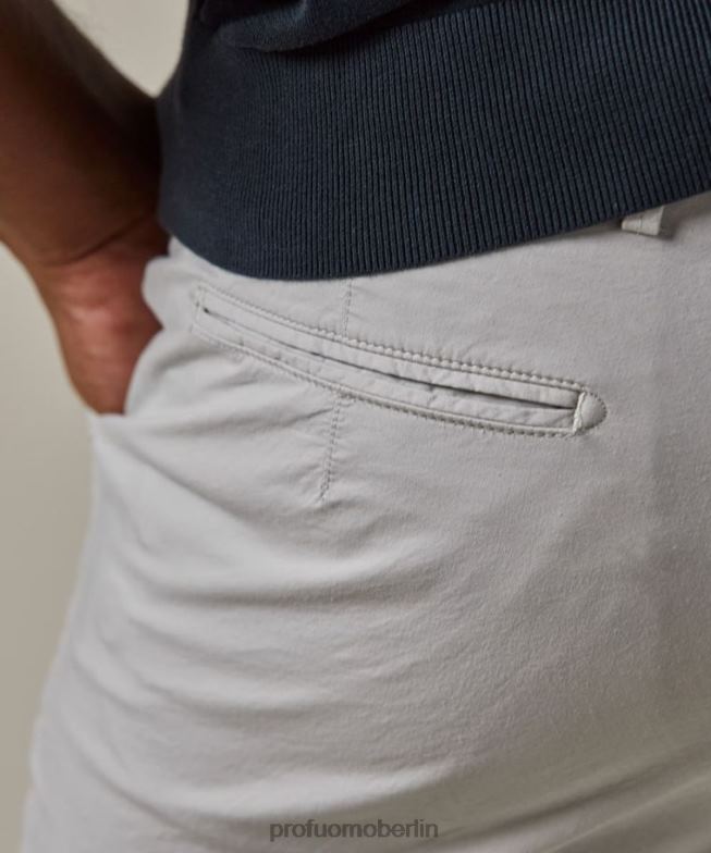 Kleidung de Profuomo Männer Stückgefärbte Chinohose grau BR442326