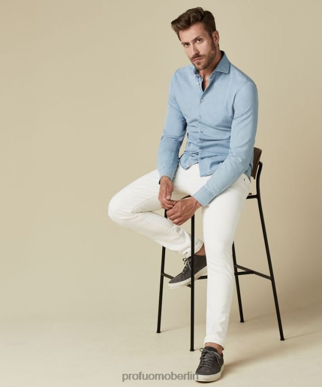 Kleidung de Profuomo Männer Detox-Denim cremefarben BR442344