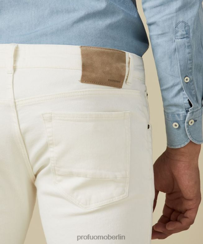 Kleidung de Profuomo Männer Detox-Denim cremefarben BR442344