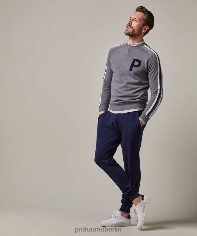 Kleidung de Profuomo Männer Jogginghose aus Baumwolle Marine BR442345