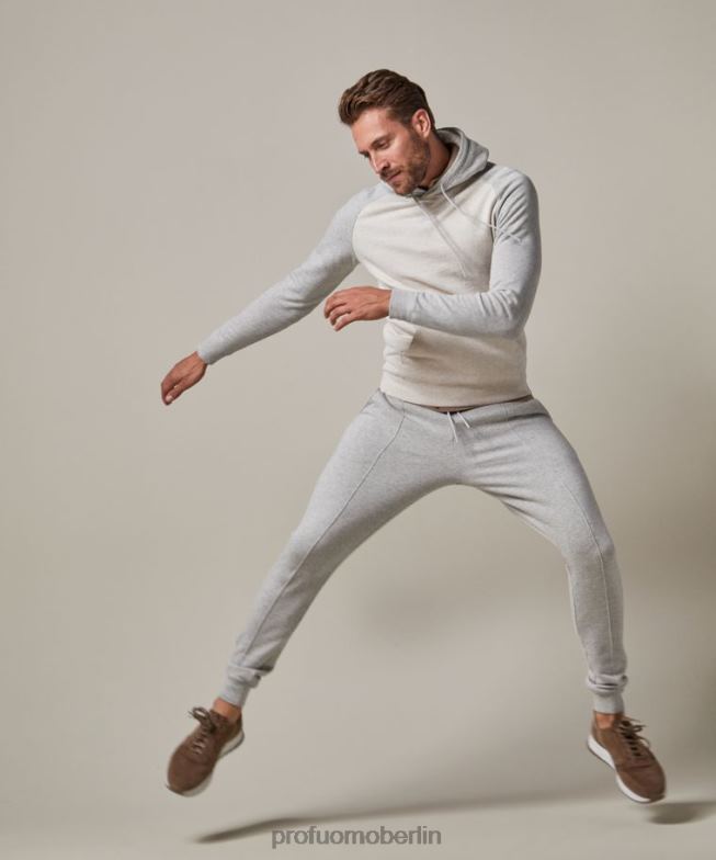 Kleidung de Profuomo Männer Jogginghose aus Baumwolle grau BR442353