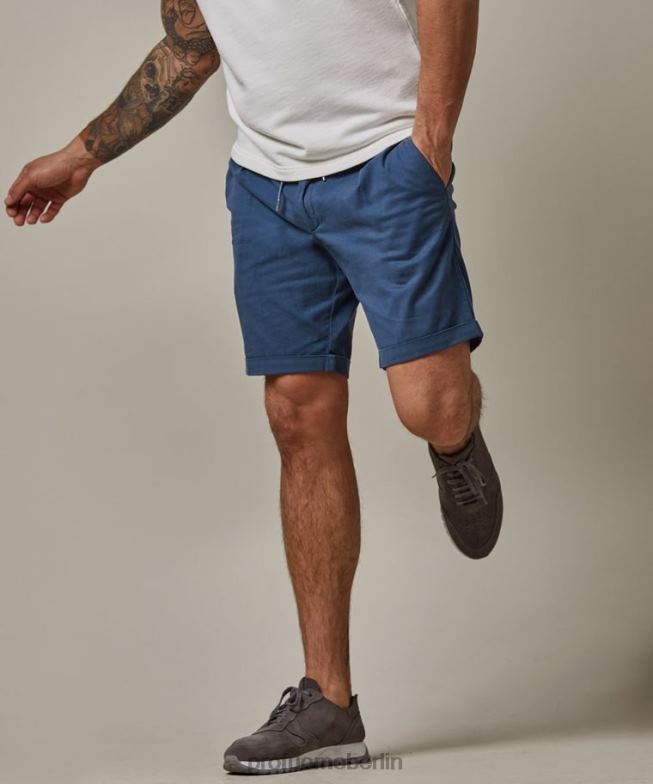 Kleidung de Profuomo Männer Ausgebleichte Sportcord-Shorts Blau BR442357