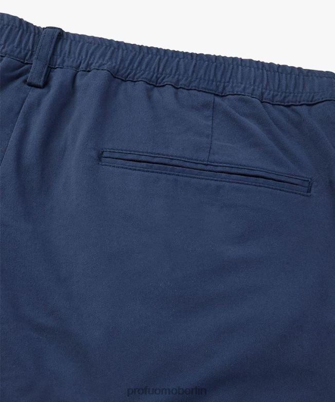 Kleidung de Profuomo Männer Ausgebleichte Sportcord-Shorts Blau BR442357