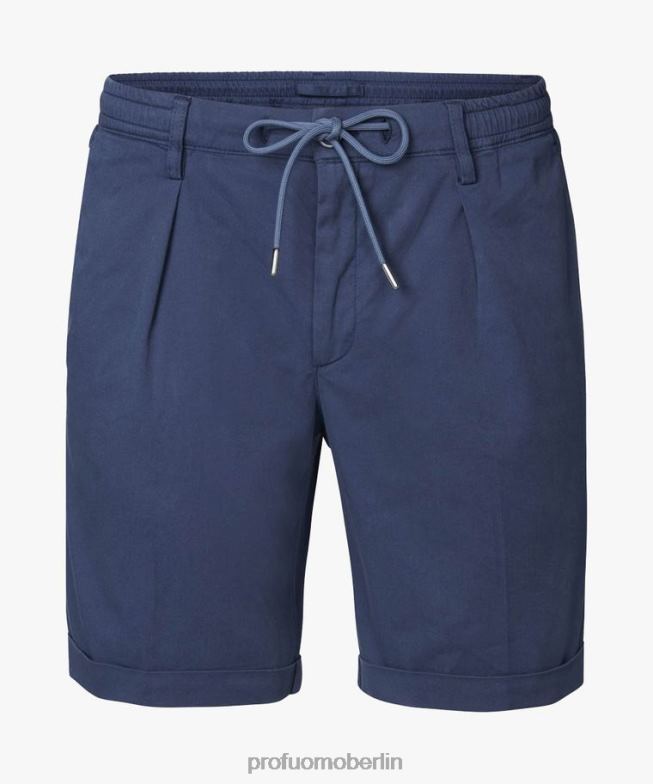 Kleidung de Profuomo Männer Ausgebleichte Sportcord-Shorts Blau BR442357